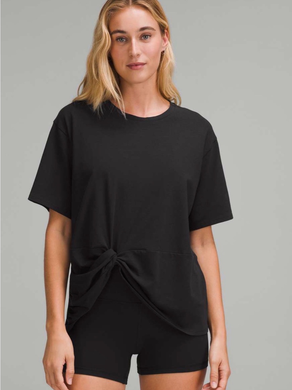 lululemon Twist-Front Oversized-Fit Tee (NWT) Black, Size XS **fits oversized